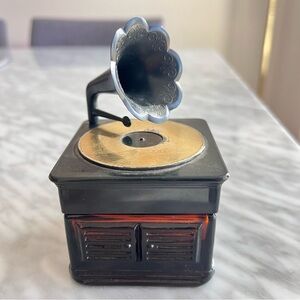 Vintage Amber Glass Gramophone Decanter 4oz